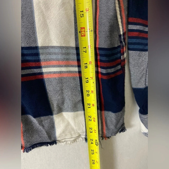 Harley Davidson black red white plaid raw hem button Shirt Sz L - Picture 9 of 11